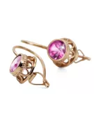 Amethyst originální vinobraní 14k produkt s růžovými zlaté náušnice klasický vinobraní vec117